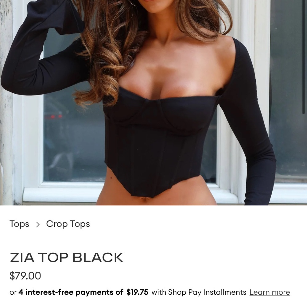 Outcast Clothing  Black Boned Corset Crop Top Size S NWT